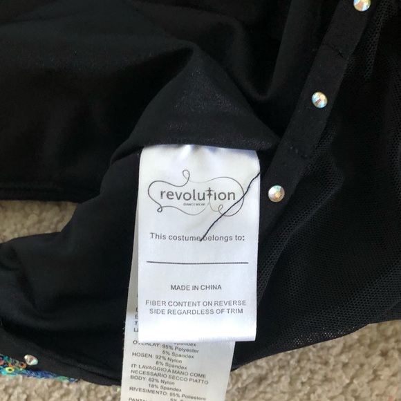 Revolution Dance Costume One Piece Bodysuit Black Sparkle Ladies Small Jazz Tap - Picture 5 of 5